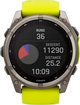 Smartwatch Garmin fenix 8 51mm Solar Sapphire Titanium With An Amp Yellow and Graphite Silicone Band (010-02907-21) - obraz 2