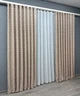 Комплект штор VR-Textil Лен Букле 150х270 2шт и Тюль 400х270 1813ш-115т Пудровый с белым 71-039/3 - изображение 3