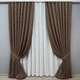 Комплект штор VR-Textil Лен Букле 200х270 2шт и Тюль 500х270 1814ш-115т Коричневый с белым 71-037/6 - изображение 1