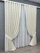 Комплект штор VR-Textil Лен Букле 150х270 2шт и Тюль 400х270 1815ш-115т Молочный с белым 71-045/3 - изображение 2