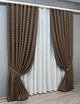 Комплект штор VR-Textil Лен Букле 200х270 2шт и Тюль 500х270 1814ш-115т Коричневый с белым 71-037/6 - изображение 2
