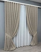 Комплект штор VR-Textil Лен Букле 150х270 2шт и Тюль 400х270 1809ш-115т Тауп с белым 71-043/3 - изображение 2