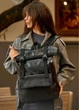Женский городской рюкзак RollTop из экокожи для повседневного использования с регулируемым объемом и карманами, черный принт крокодил 60605 - изображение 14