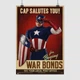 Постер Капитан Америка, ретро, Captain America Salutes You, A2 60×43 см (id0239) - изображение 1