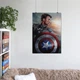 Постер Капитан Америка со щитом на фоне флага США, Captain America, A3 42×30 см (id0748) - изображение 6