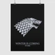 Постер Игра Престолов, Зима близко, лого Старков, GoT, Winter is coming, A3 42×30 см (id0722) - изображение 1