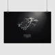 Постер Игра Престолов, Лого Старков, Лютоволк, GoT, Game of Thrones, A3 28×42 см (id0115) - изображение 1