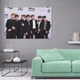 Постер БТС, у стены с логотипами, Bangtan Boys, BTS, кейпоп, A3 28×42 см (id2648) - изображение 7