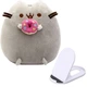 Мягкая игрушка Пушин кэт Pusheen cat 23х25 см с Пончиком и Подставка для гаджетов Белый n-11564 - изображение 1