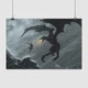 Постер Скайрім, Довакін атакує Алдуіна, Skyrim, The Elder Scrolls V, Alduin, A3 28×42 см (id3966) - зображення 1