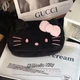 Пенал великий плюшевий Hello Kitty Чорний дитячий шкільний косметичка на блискавці Хеллоу Кітті - зображення 1