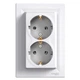 Розетка Schneider Electric Asfora с заземлением двойная белая EPH9900121 - изображение 1