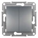 Выключатель двухклавишный Schneider Electric Asfora сталь EPH0300162 - изображение 1