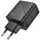 Сетевое зарядное устройство HOCO N57 Full PD20W with retractable cable Type-C (2USB-C) (Black) (231278) - изображение 2