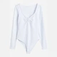 Боди-футболка женская H&M 1137323002c33 L Белая (1000000052649) - изображение 1