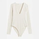 Боди-лонгслив женский H&M 1089775002c33 S Белая (1000000052652) - изображение 1
