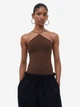 Боди-майка женская H&M 1072374003c33 XS Коричневая (1000000052685) - изображение 1