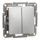 Перемикач 2-клавішний Schneider Electric Asfora самозажимний алюміній EPH0600161 - изображение 1