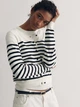 Кардиган женский H&M 270579541_stripcream XL Черный с кремовым (2727000082086) - изображение 1