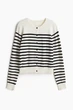 Кардиган женский H&M 270579541_stripcream XL Черный с кремовым (2727000082086) - изображение 5