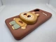Детский резиновый чехол Labubu для Samsung Galaxy A06 с подставкой держателем Коричневый - изображение 4