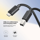 Kabel Unitek USB-C - USB-B 3 m Black (C14140ABK03-3M) - obraz 3