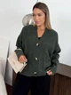 Кардиган с примесью шерсти вязаный женский ARTKNIT Casual Wool S-M Темно-зеленый (2251948295012) - изображение 3