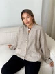 Кардиган с примесью шерсти вязаный женский ARTKNIT Casual Wool S-M Льняной (2251948419012) - изображение 6