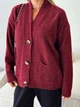 Кардиган с примесью шерсти вязаный женский ARTKNIT Casual Wool L-XL Бордовый (2251948409013) - изображение 7
