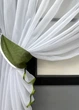 Кухонные шторки VR-Textil № 060к "Дуэт" с подвязками хаки с белым 330х170 см (50-347) - изображение 5