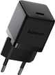 Ładowarka sieciowa Baseus Palm Fast Charger 1C 20W EU with Baseus Mini White Cable USB-C to USB-C 60W (20V/3A) 1 m Cluster Black (P10111602113-01) - obraz 3