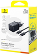 Ładowarka sieciowa Baseus Palm Fast Charger 1C 20W EU with Baseus Mini White Cable USB-C to USB-C 60W (20V/3A) 1 m Cluster Black (P10111602113-01) - obraz 6