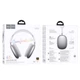 Бездротові накладні навушники Hoco W65, BT5.4, AUX, 400mAh, 45h, silver - зображення 4
