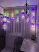 Гирлянда штора LED "Шары Дед Мороз", 3м x 0.8м, 200 диодов, разноцветное освещение - изображение 7