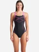 Купальник суцільний жіночий Arena Graphic Swimsuit Swim Pro Back 009024-590 40 Чорний/Рожевий (3468337554059) - зображення 1