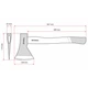 Топор 1000 г, ручка пекан, 48-57 HRC INTERTOOL HT-0258 (119393) - изображение 6