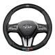 Кожаный чехол на руль Infiniti Sport Brend (37-39см),черный с вставкой с углеволокна - изображение 2