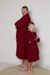 Чоловічий вафельний халат IDEAL TEXTILE кімоно Бордовий 100% бавовна Узбекистан, щільність 320 г/м2 3XL - зображення 6