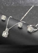 Набір біжутерії ланцюжок з кулоном, сережки, кільце Fashion Jewelry Сріблястий 15237 - зображення 3