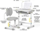 Комплект Evo-kids BD-20 Парта + стілець + лампа Сірий (BD-20 G) - зображення 3