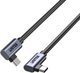 Kabel Unitek USB-C PD 100W Dual 90 Degree 0.5 m Black (C14147ABK01-0.5M) - obraz 2