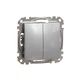 Кнопочный двухклавишный выключатель Schneider Electric 10A, алюминий Sedna Design & Elements SDD113118 - изображение 1
