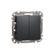 Кнопочный двухклавишный выключатель Schneider Electric 10A, черный Sedna Design & Elements SDD114118 - изображение 1
