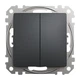 Кнопочный двухклавишный выключатель Schneider Electric 10A, черный Sedna Design & Elements SDD114118 - изображение 3