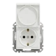 Розетка Schneider Electric Sedna Design с крышкой с заземлением з защитными шторками IP44 белая SDD211024 - изображение 1