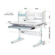 Парта Mealux Edmonton Multicolor BL з полицею (BD-610 W/МС + BL с полкой) - изображение 3