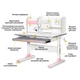 Парта Mealux Edmonton Multicolor Pink з полицею (BD-610 W/МС + PN с полкой) - изображение 2