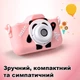 Детская цифровая фотокамера панда UFT F3 Panda Pink с силиконовым чехлом - изображение 4