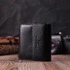 Компактный женский кошелек с монетницей снаружи из натуральной кожи ST Leather 22542 Черный - изображение 8