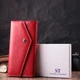 Женский кошелек с геометрическим клапаном из натуральной кожи ST Leather 22545 Красный - изображение 10